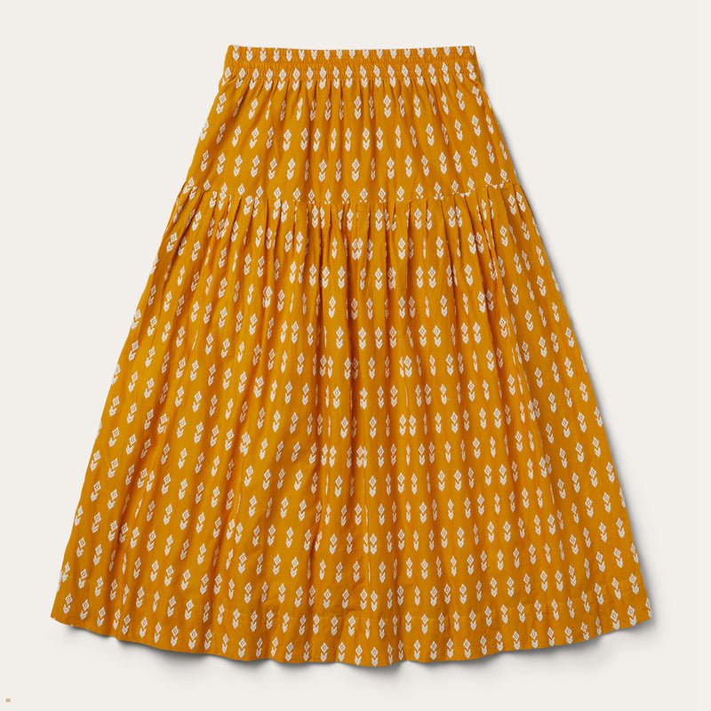 Yellow Stetson Aztec Women\'s Skirts | UK 91OCVHGWP