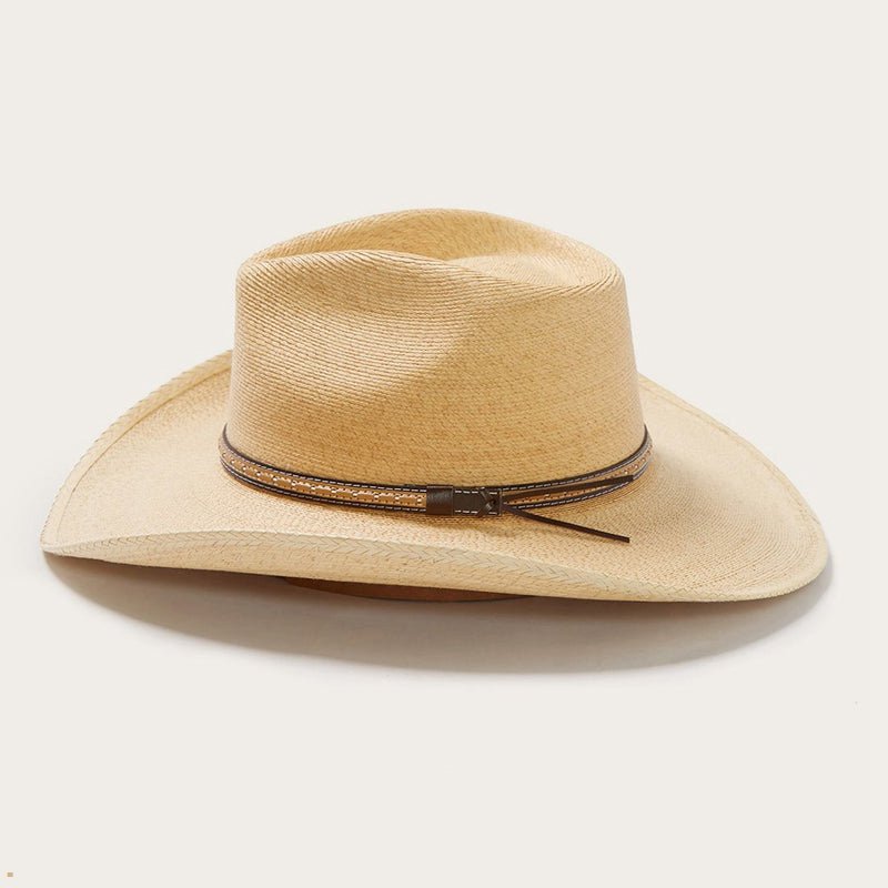 Yellow Stetson Sawmill Palm Leaf Men's Western Hats | UK 91HRDAUYT