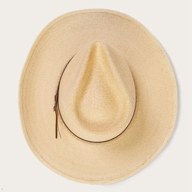 Yellow Stetson Sawmill Palm Leaf Men's Western Hats | UK 91HRDAUYT