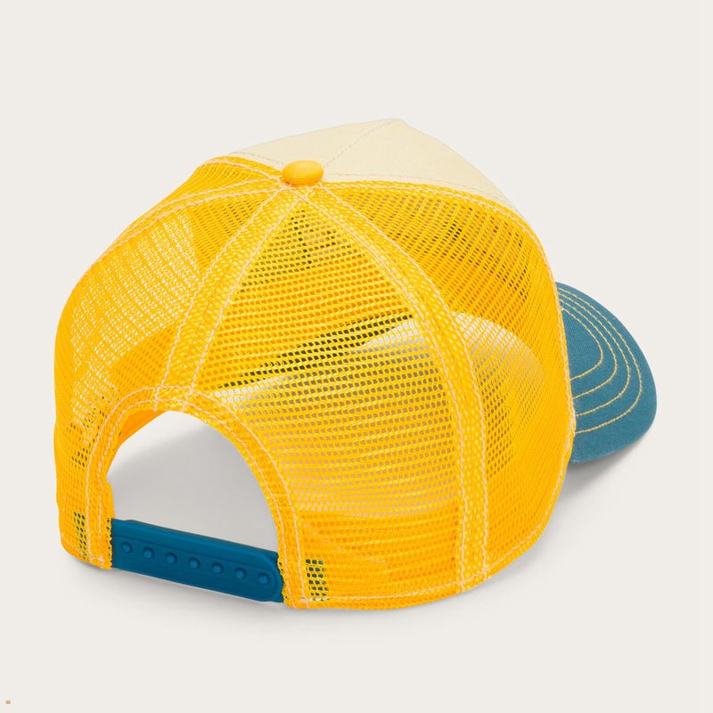 Yellow Stetson Sunset Trucker Men's Caps | UK 06WRYBATO