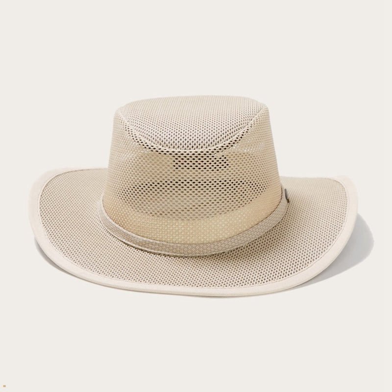 Beige Stetson Grand Canyon Mesh Safari Men's Outdoor Hats | UK 65NHDYZSQ