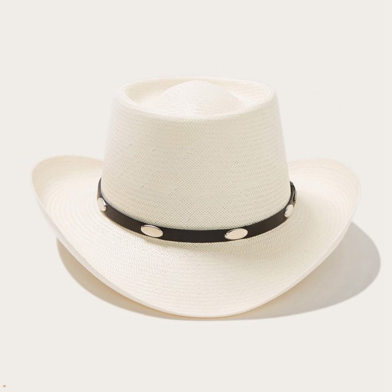 Beige Stetson Royal Flush 10x Straw Cowboy Women's Outdoor Hats | UK 08LZUMJYK