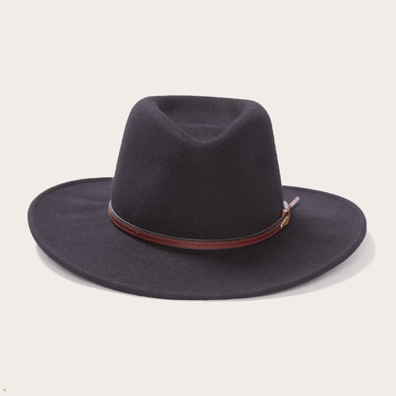 Black Stetson Bozeman Men's Outdoor Hats | UK 91XGTZVKL