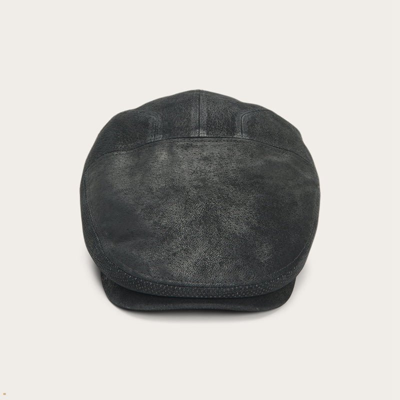 Black Stetson Hood Weathered Leather Ivy Women's Caps | UK 32AGLFXOW