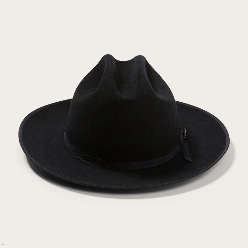 Black Stetson Open Road Royal Deluxe Men's Fedoras | UK 10VFRCAPQ