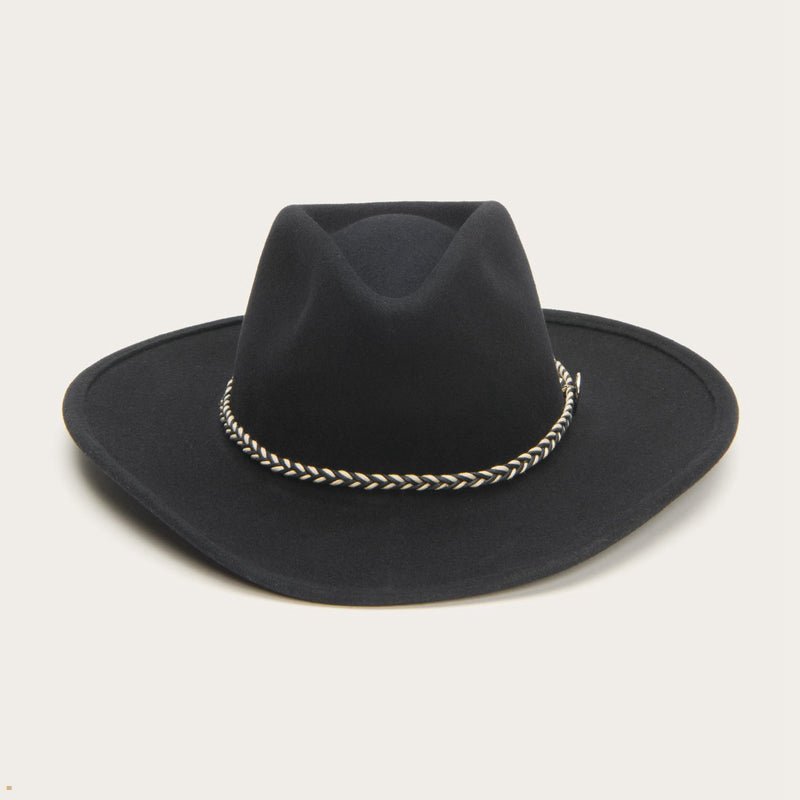 Black Stetson Rawhide Men's Western Hats | UK 17BIDMNUJ