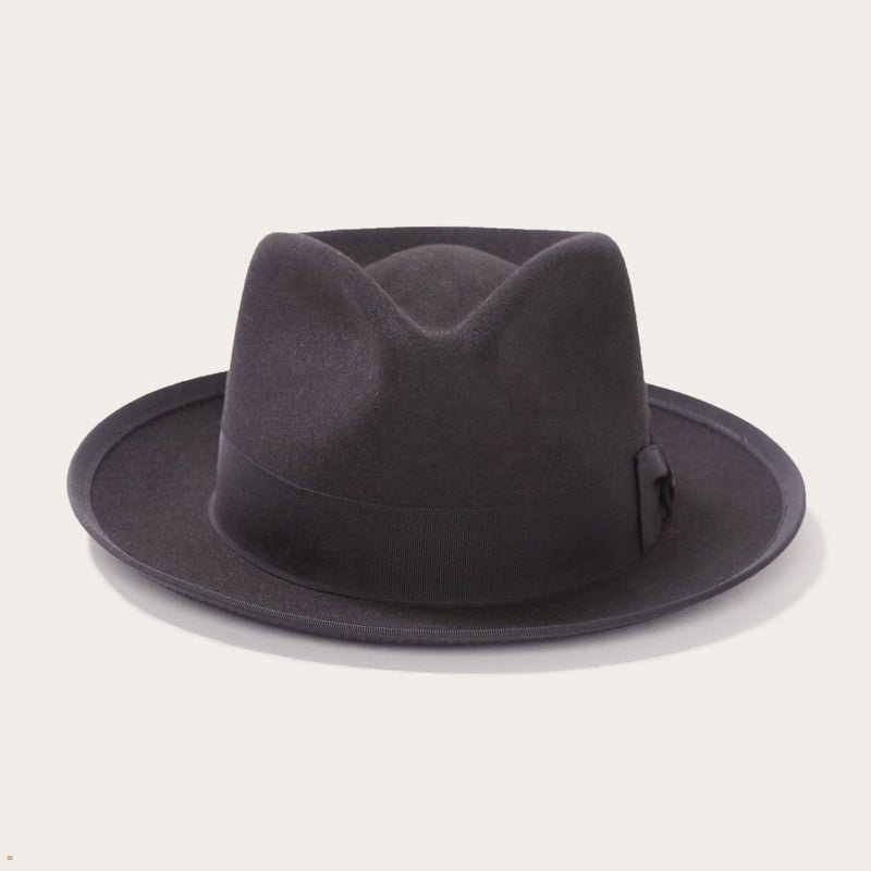 Black Stetson Whippet Wool Men's Fedoras | UK 15GPRNWFA