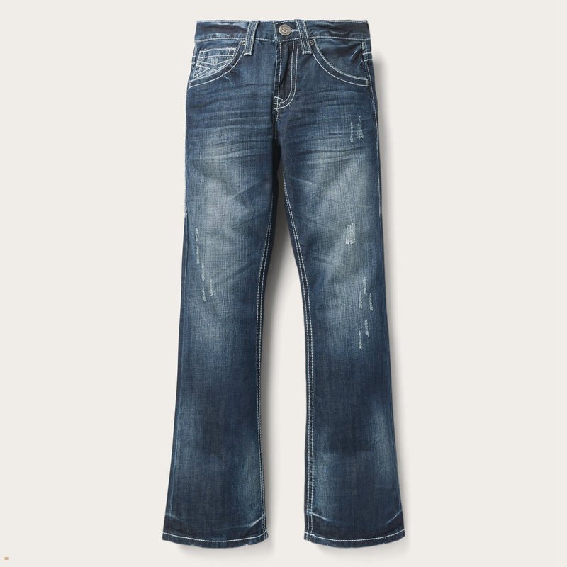 Blue Stetson 1014 Fit Destructed Men's Jeans | UK 34WKLYXFD