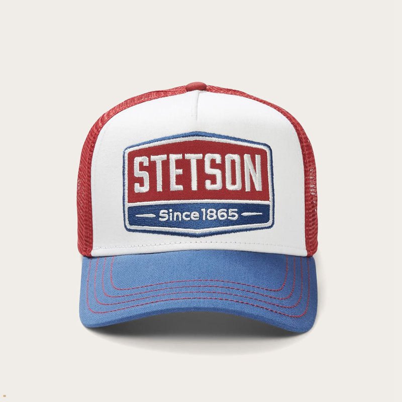 Blue Stetson Gasoline Trucker Men's Caps | UK 19UJWSVBL