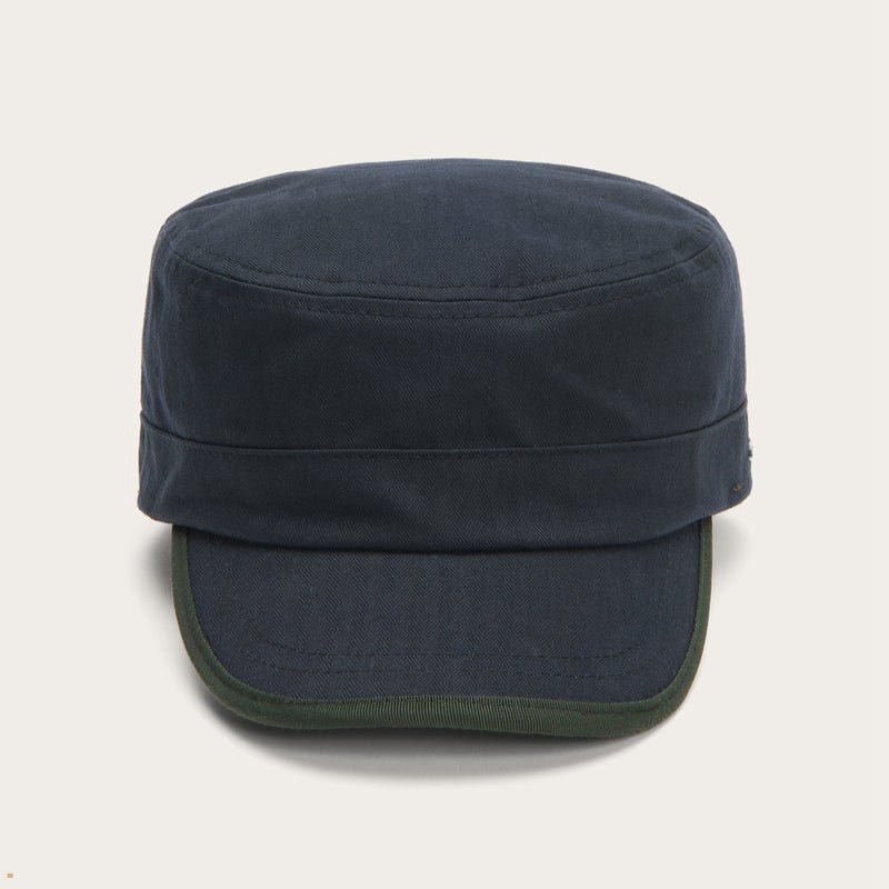 Blue Stetson Herringbone Army Cap Men's Outdoor Hats | UK 31AGYRUZS