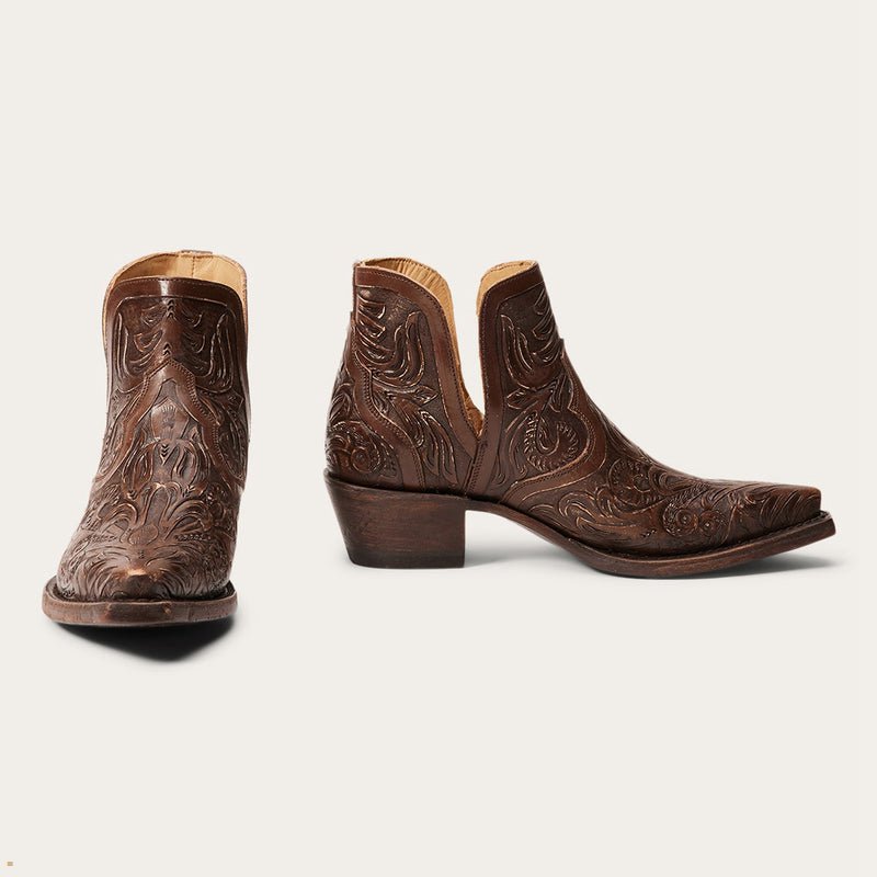 Brown Stetson Aviana Women's Boots | UK 10FVSYGKJ