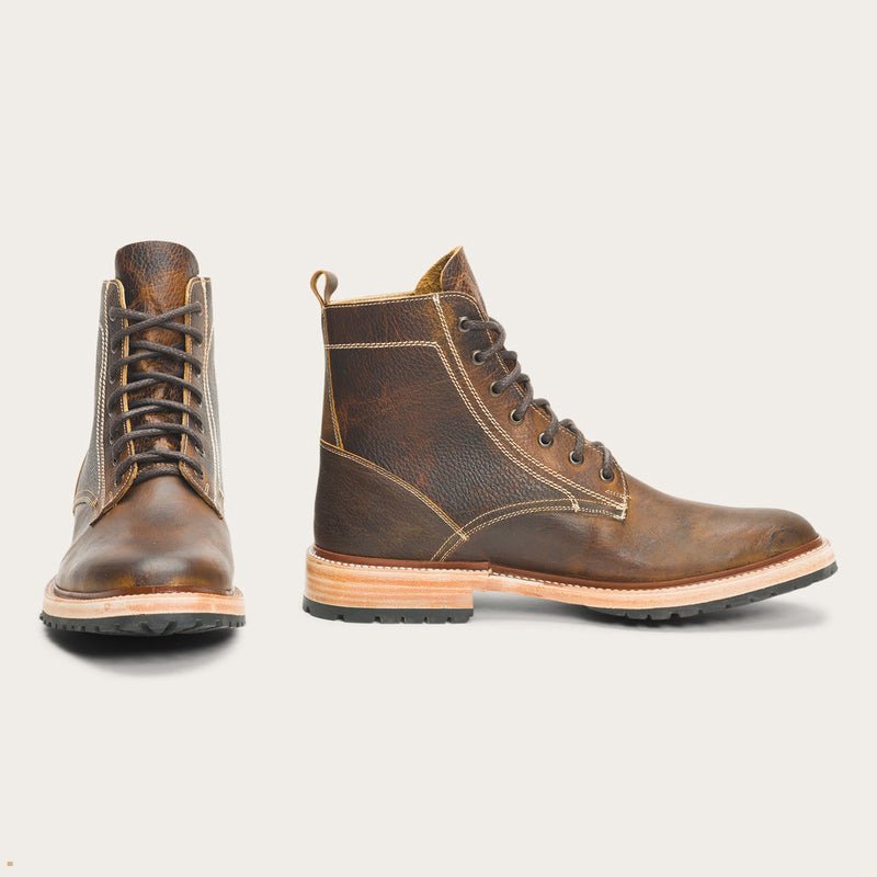 Brown Stetson Chukka Men's Boots | UK 47WFZMAPL