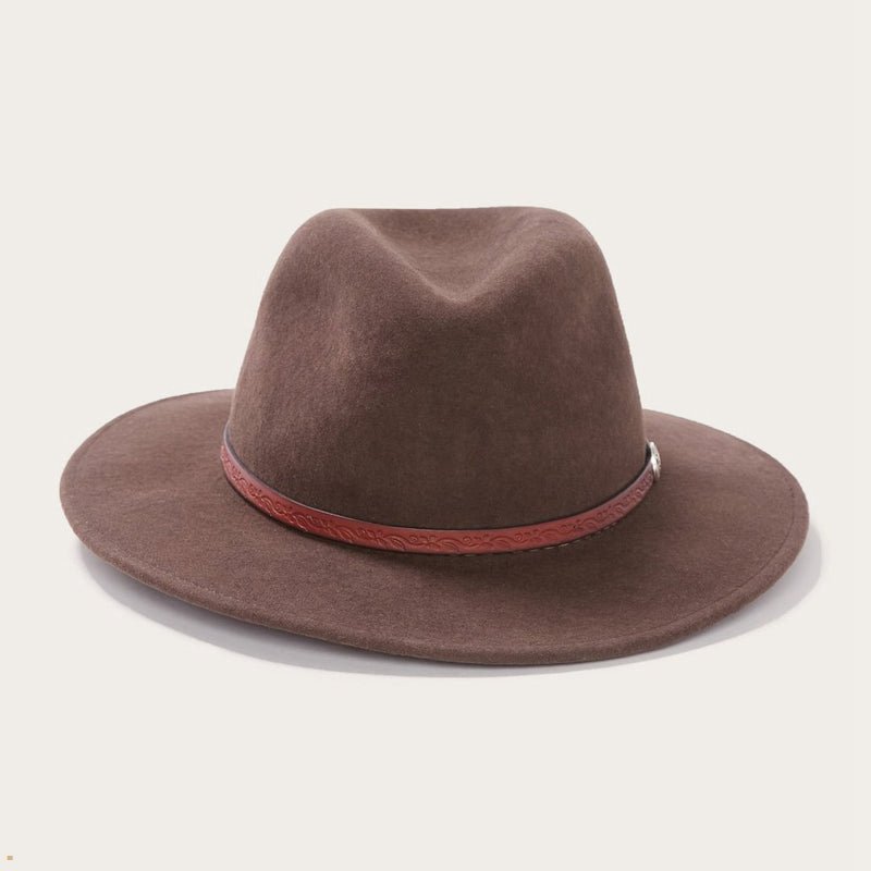 Brown Stetson Cromwell Men's Outdoor Hats | UK 01OYHLSRP