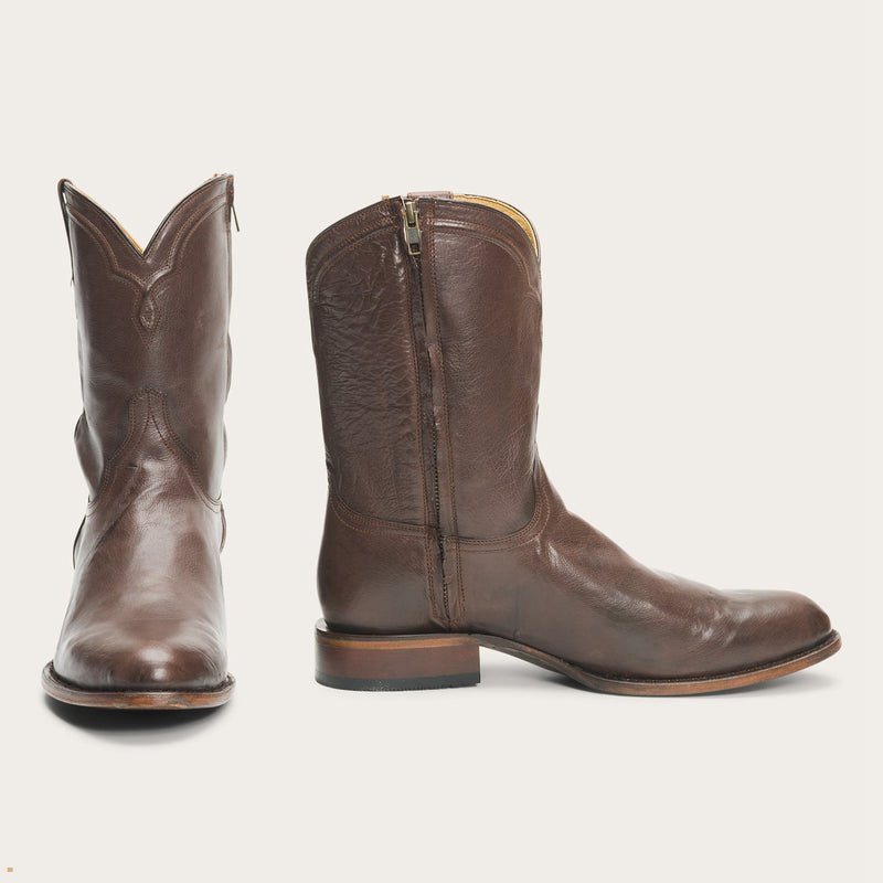 Brown Stetson Rancher Zip Men's Boots | UK 59SBJWCDK