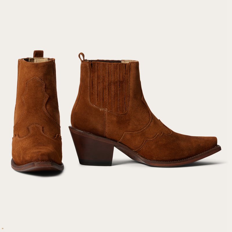 Brown Stetson Talula Women's Boots | UK 48BQOIWHM