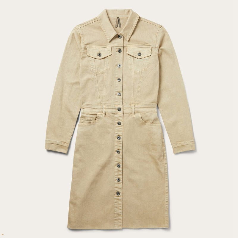 Brown Stetson Workwear Inspired Shirt Women's Dresses | UK 58IQRWSHN