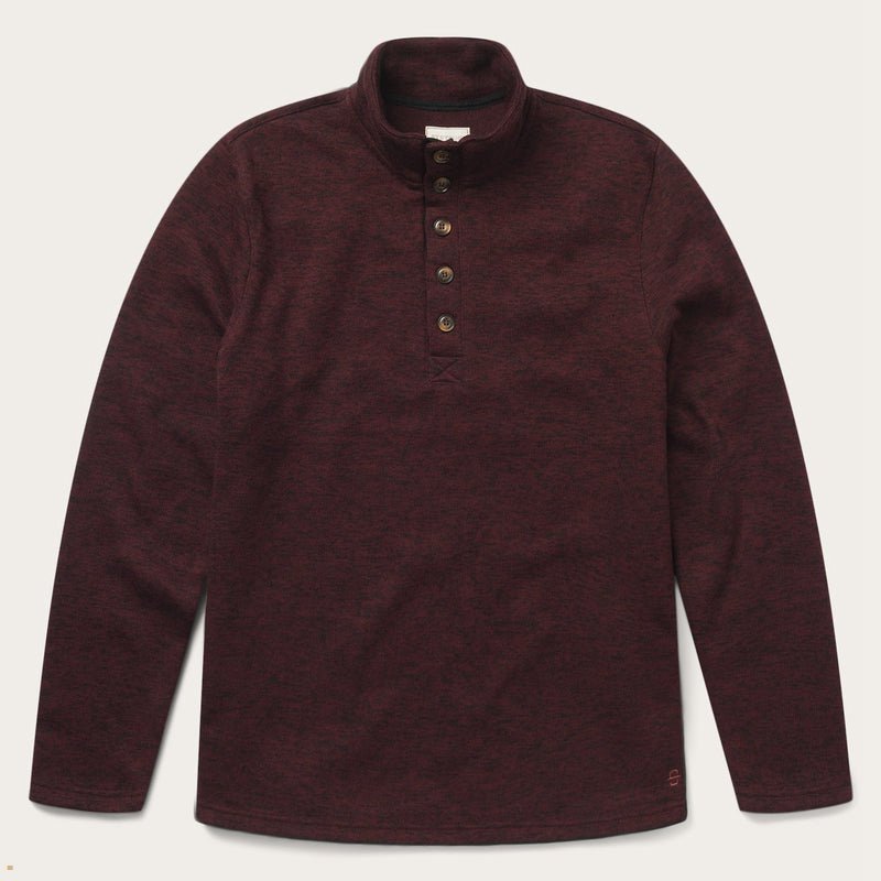 Burgundy Stetson Pullover Knit Men's Sweater | UK 95UVAXSLG