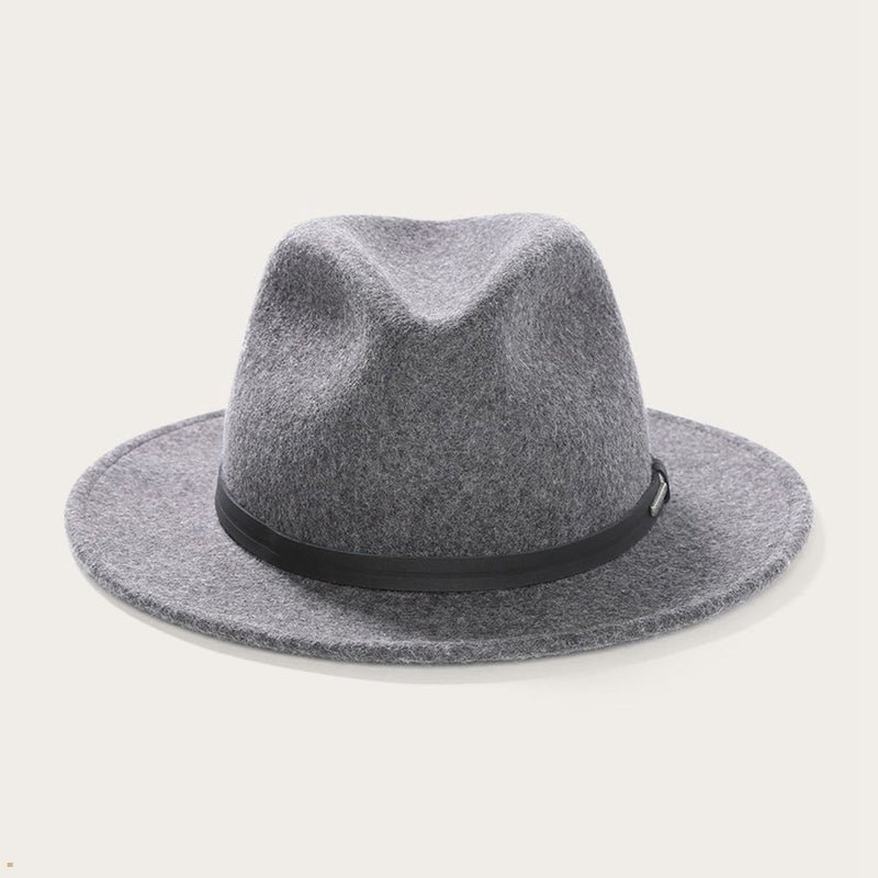 Grey Stetson Explorer Men's Outdoor Hats | UK 06ZRLYENX