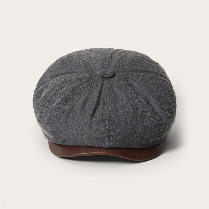 Grey Stetson Waxed Cotton Hatteras Women's Outdoor Hats | UK 29FDKOZLJ