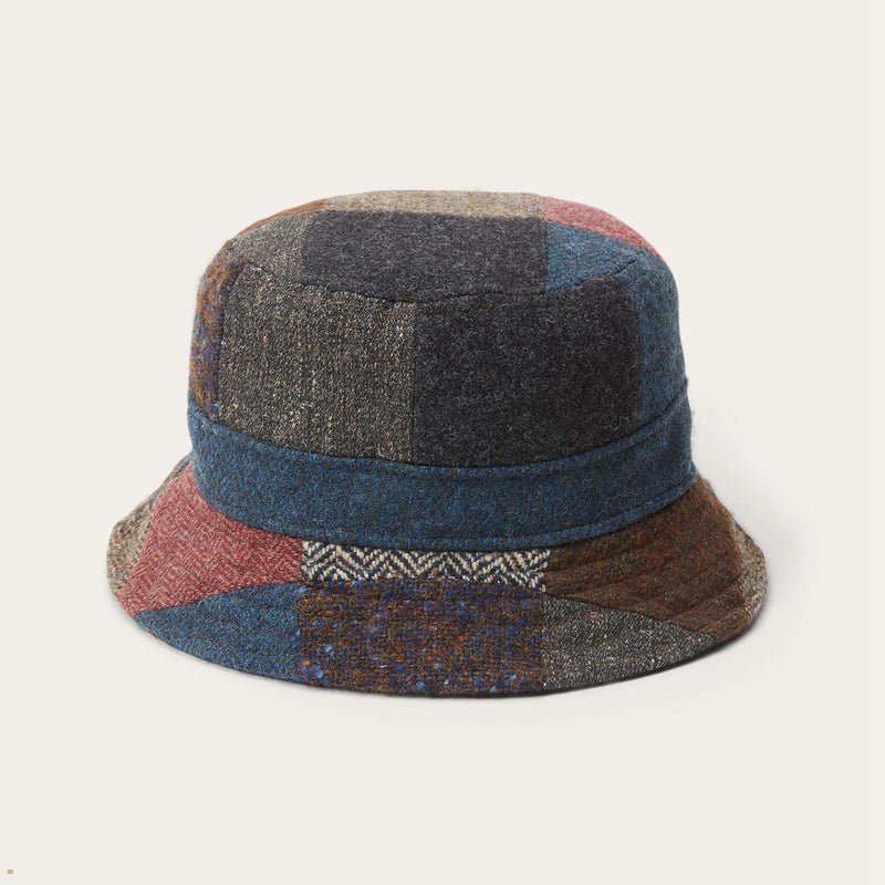 Multicolor Stetson Bucket Patchwork Men's Caps | UK 36FYPTNGW