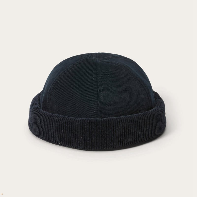 Navy Stetson Docker Soft Cotton Men's Caps | UK 71ZOXRAIS