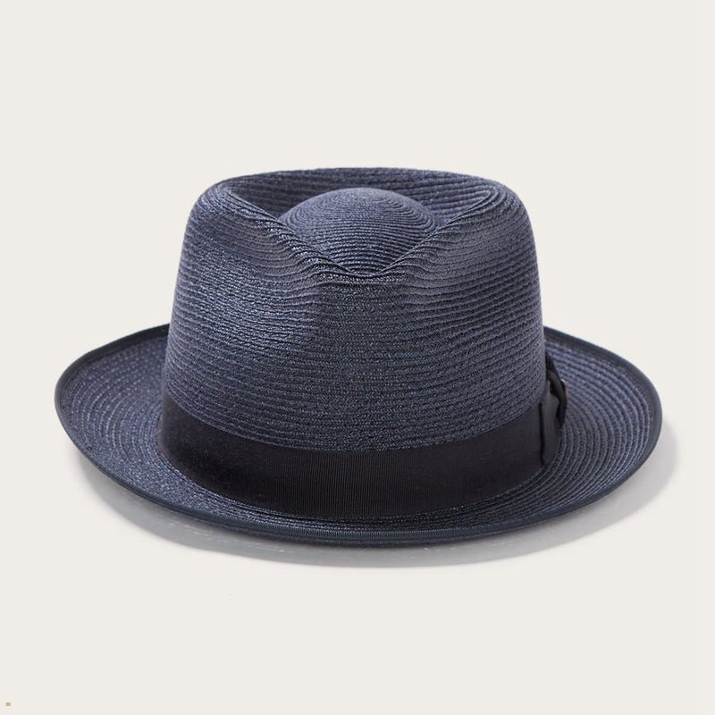 Navy Stetson Inwood Hemp Men's Fedoras | UK 65FQMKSYL