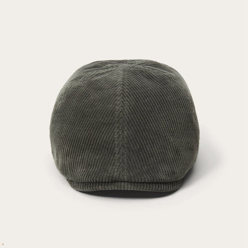 Olive Stetson Duck Cord Men's Caps | UK 58DEHUAJV