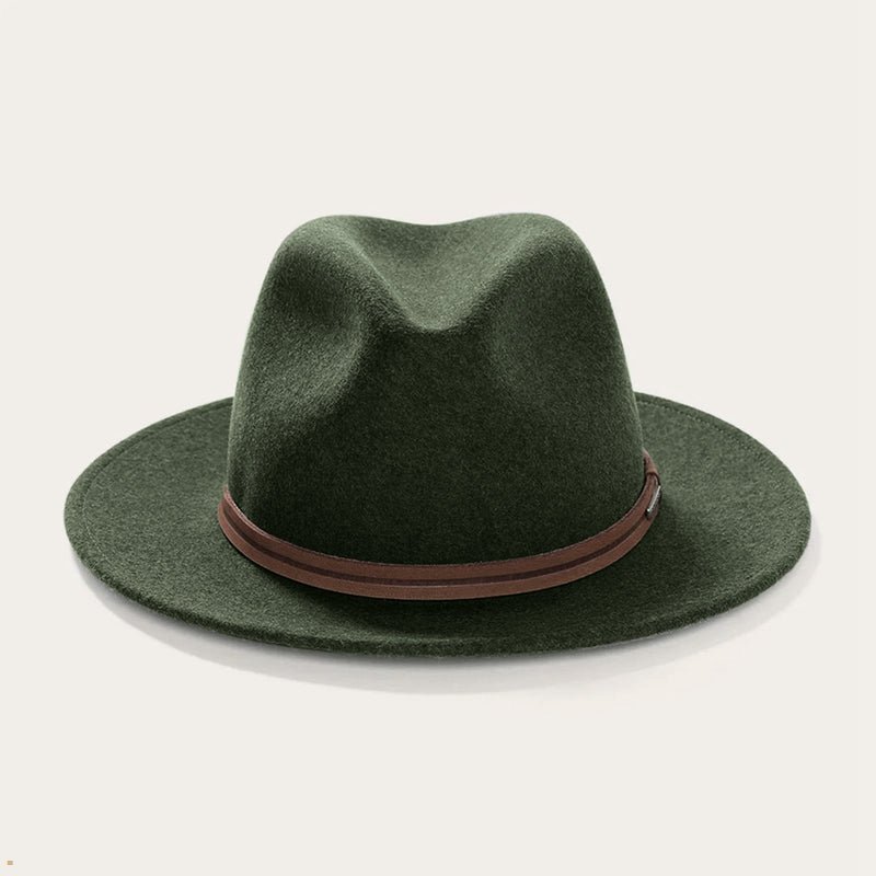 Olive Stetson Explorer Men's Outdoor Hats | UK 68UEOCQHB