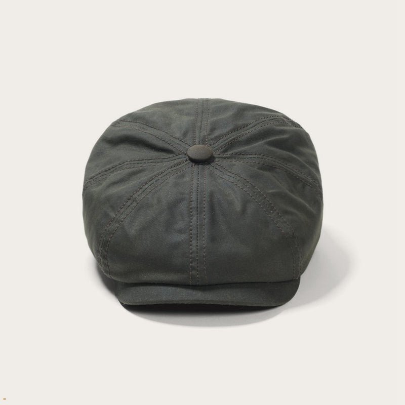 Olive Stetson Waxed Cotton Hatteras Cap Women's Outdoor Hats | UK 94GRNJPZD