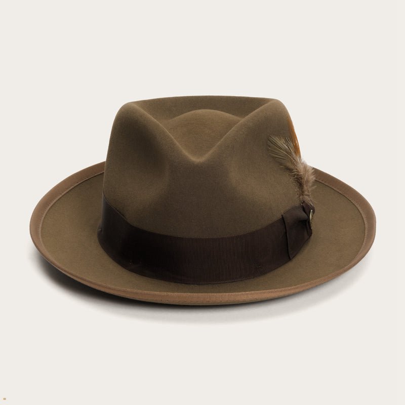 Olive Stetson Whippet Men's Fedoras | UK 53WLXHOSP