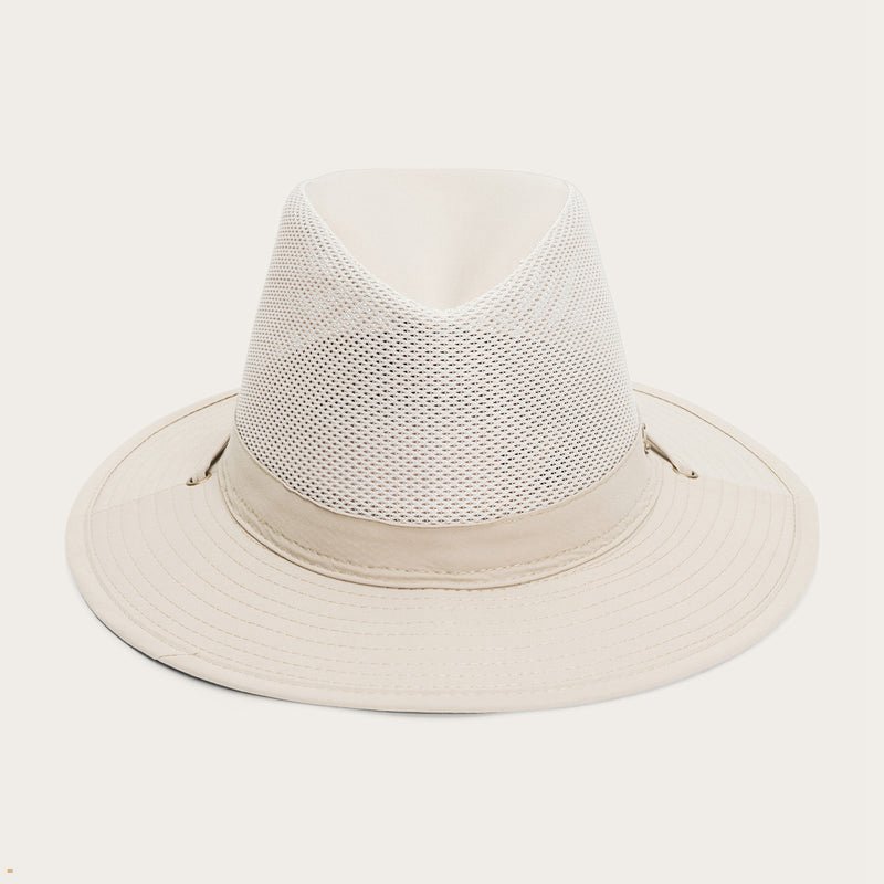 White Stetson Berghund 'No Fly Zone' Mesh Men's Outdoor Hats | UK 74YHRGEVU