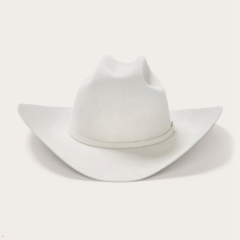 White Stetson Deadwood 4x Men's Cowboy Hats | UK 27SXQEGCZ